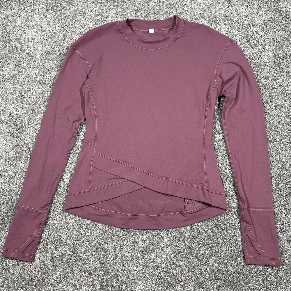 Lululemon Close to Crossing Long Sleeve Top Nulu Women SZ 6 Plum Activewear